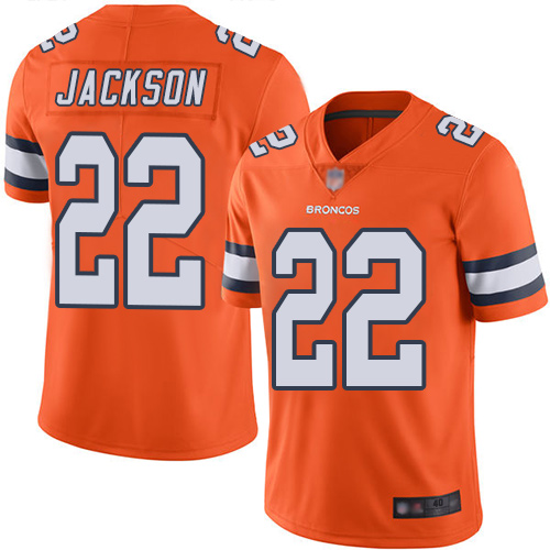 Men Denver Broncos #22 Kareem Jackson Limited Orange Rush Vapor Untouchable Football NFL Jersey